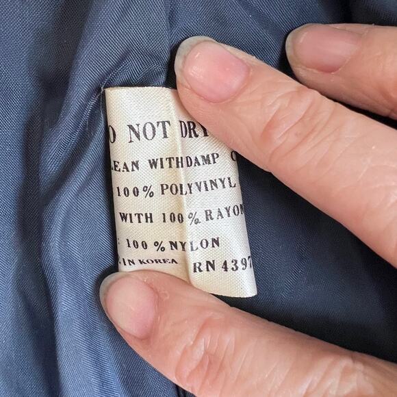 Vintage Fingerhut navy blue faux leather jacket size 12 - Picture 4 of 5